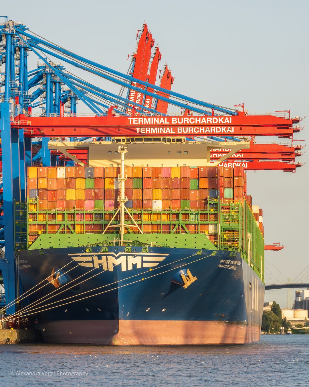 Die HMM St. Petersburg im Hamburger Hafen